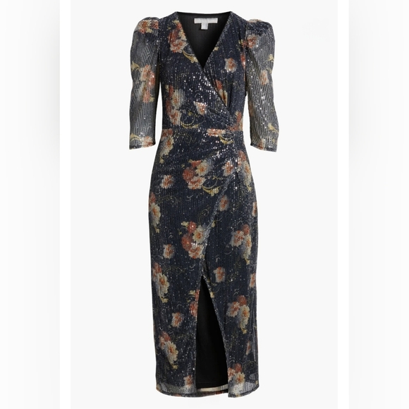 Chelsea28 Dresses & Skirts - Floral Sequin Midi Dress